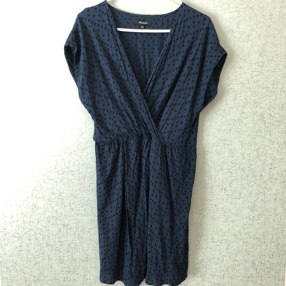 Madewell Wrap Front Dress in Brushstroke Dress